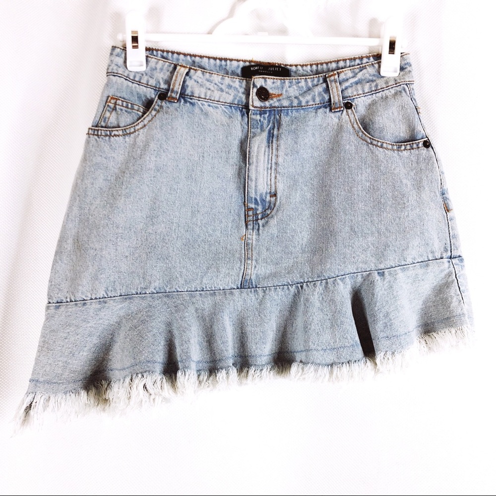 Romeo + Juliet Couture Asymmetrical Jean Skirt